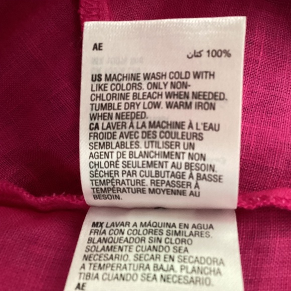 INC. women’s, magenta, linen, twist-hem, button down, sz M, blouse - Picture 6 of 12